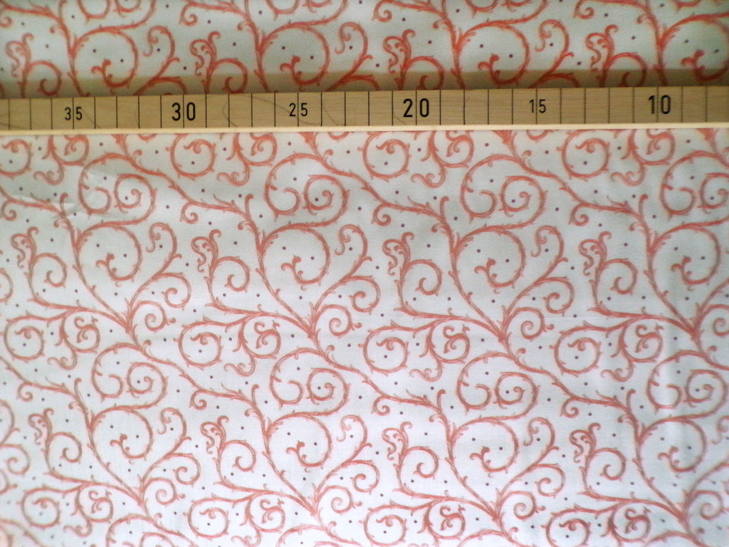 Popeline, Meterware, Baumwollstoff, Motiv Dornenhecke, weiß-rosa, bio, violette Pünktchen, GOTS, Futterstoff, Webware, Blusenstoff, Hemdenstoff, Patchworkstoff, Trachten, Dirndl