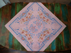 Quadratische Tischdecke,  Mitteldecke, 80x80cm, Motiv "Bauerngarten", Farbstellung "Hortensie" (Altrosa)