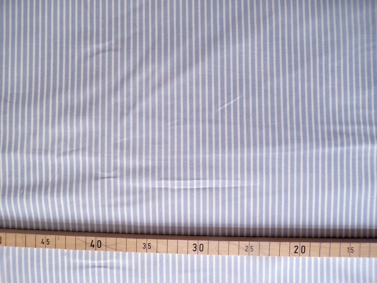 Popeline, Meterware, Baumwollstoff, Streifen, hellblau-weiß, ultramarinblau, bio, GOTS, Futterstoff, Webware, Blusen, Hemdenstoff, Trachten, Dirndl