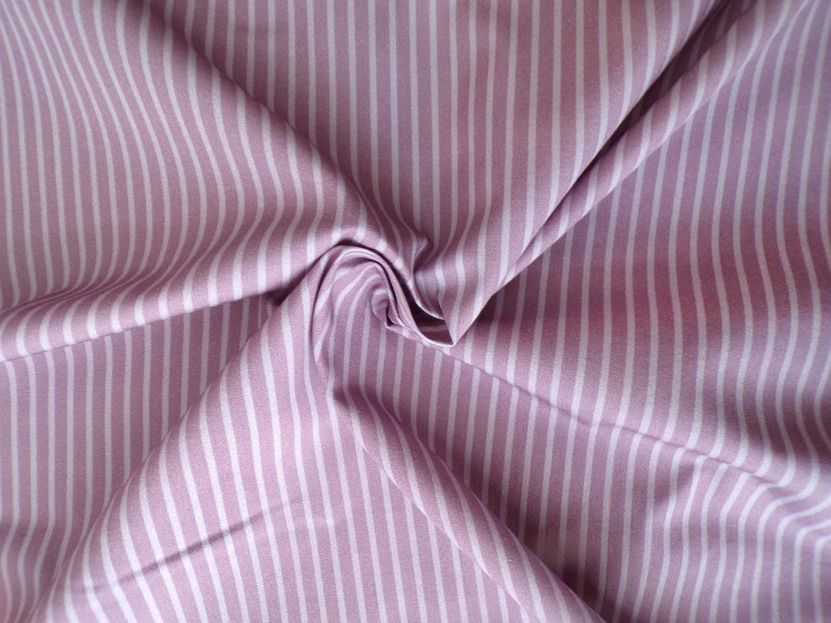 Popeline, Meterware, Bauwollstoff, Streifen fliederfarbig, violett, hellviolett, bio, GOTS, Futterstoff, Webware, Blusenstoff, Hemdenstoff, Patchwork Baby, Trachten, Dirndl