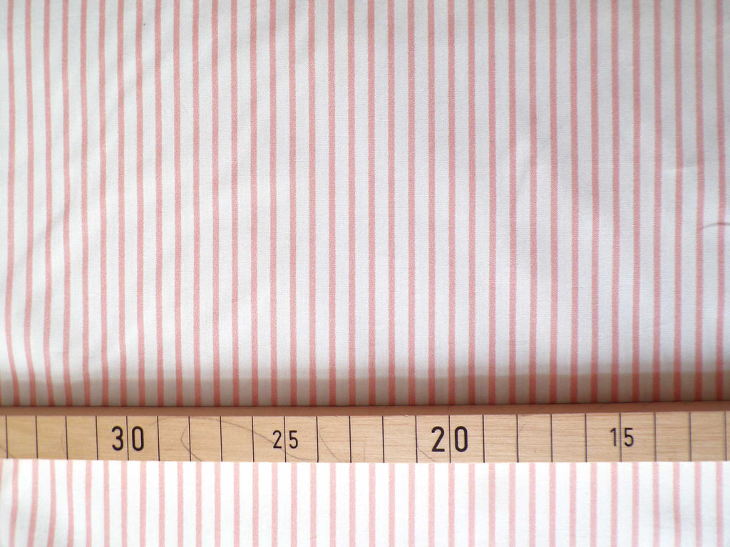 Popeline, Meterware, Baumwollstoff, Bioqualität, Streifen, weiß-rosa, GOTS, Futterstoff, Webware, Blusenstoff, Hemdenstoff, Patchworkstoff, Trachten, Dirndl