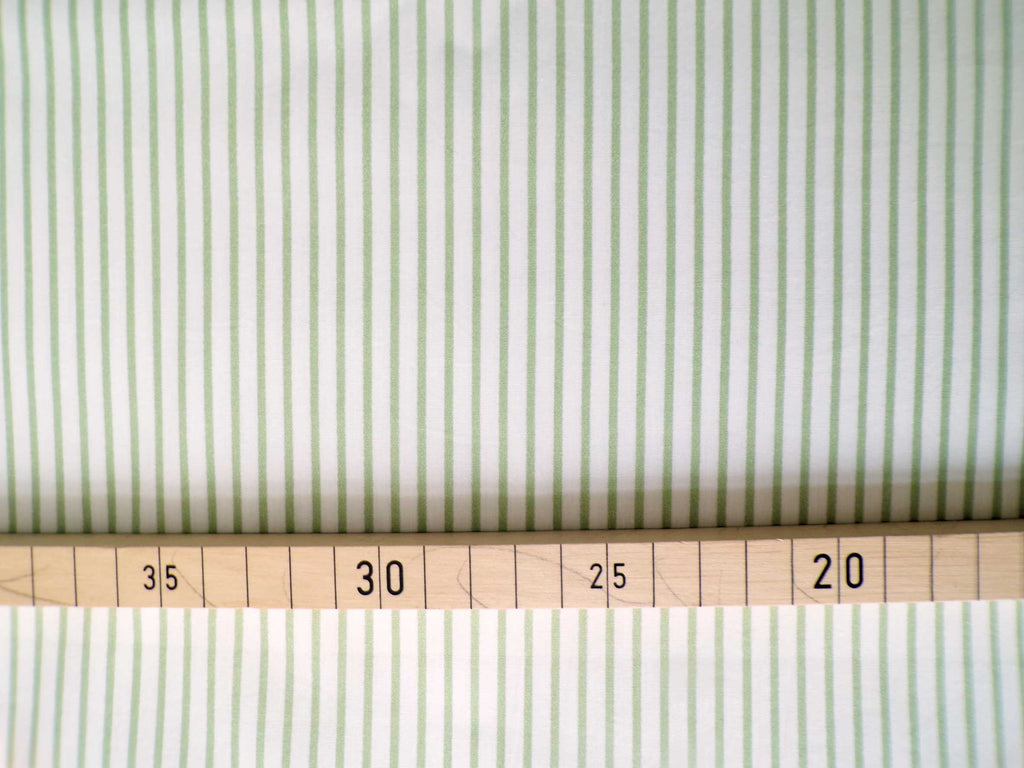 Popeline, Meterware, Baumwollstoff, Bioqualität, Streifen, weiß-hellgrün, GOTS, Futterstoff, Webware, Blusenstoff, Hemdenstoff, Patchworkstoff, Trachten, Dirndl