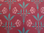 Cushion cover, 60 x 40cm, "Bay window" motif, "Pomegranate" colorway (wine red) with teal and dusty pink, cotton fabric, zipper, Wilhelminian style, country house style (copy)