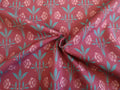 Halbpanama, Meterware, Baumwollstoff, Motiv "Erker", Farbstellung "Granatapfel" (weinrot), Gründerzeitliches/viktorianisches Muster, Trachten, Dirndl, Kissen, Taschen, Tischdecken