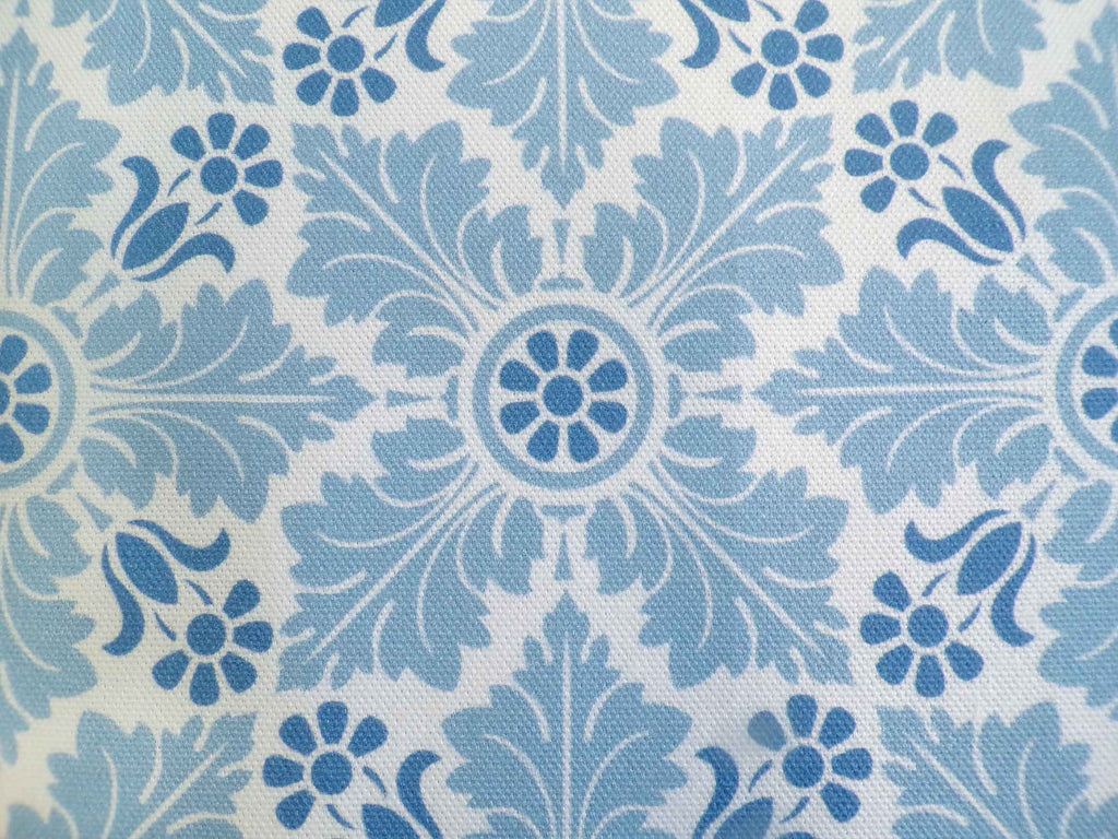 Halbpanama, Baumwolle, Meterware, Eiskristall, hellbau-weiß-blau, Muster, geometrisch, Pflanze, für Taschenprojekte, Kissen, Tischdecken, Hosen