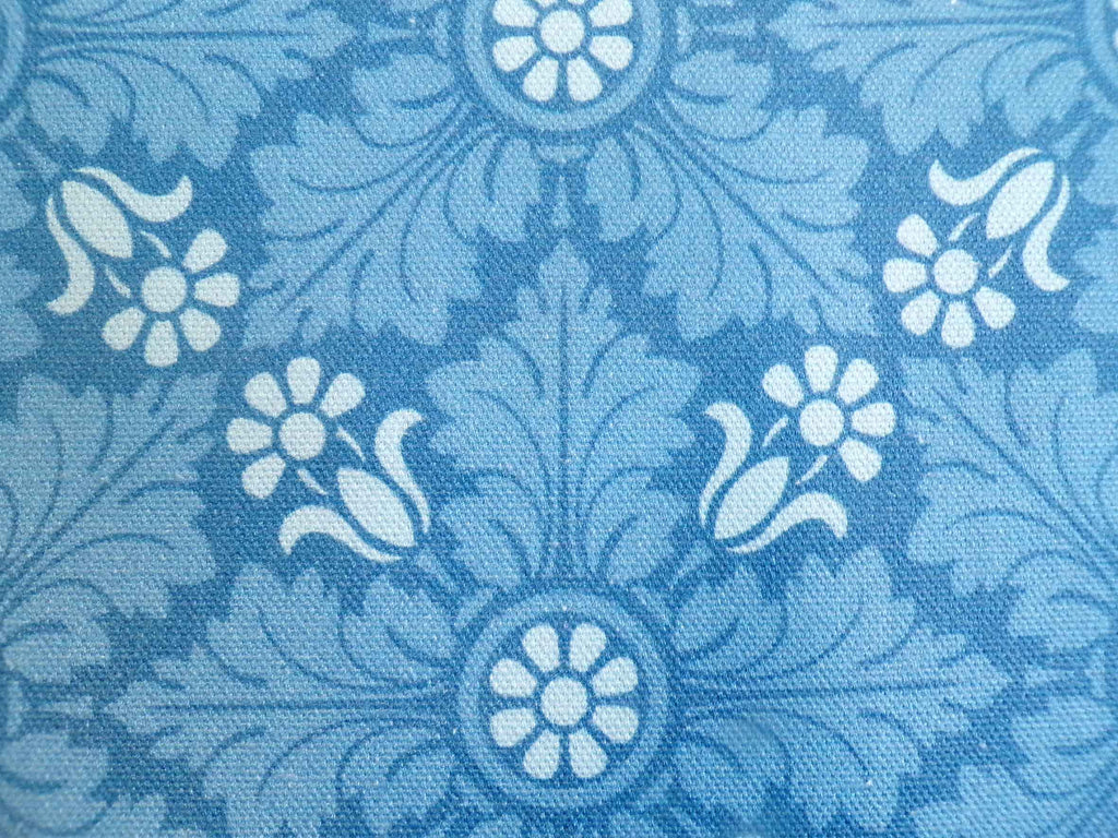 Halbpanama, Baumwolle, Meterware, Eiskristall, Blautöne, geometrisch, blau, hellblau, Muster, Pflanze Stern. Für Taschenprojekte, Kissen, Tischdecken, Hosen