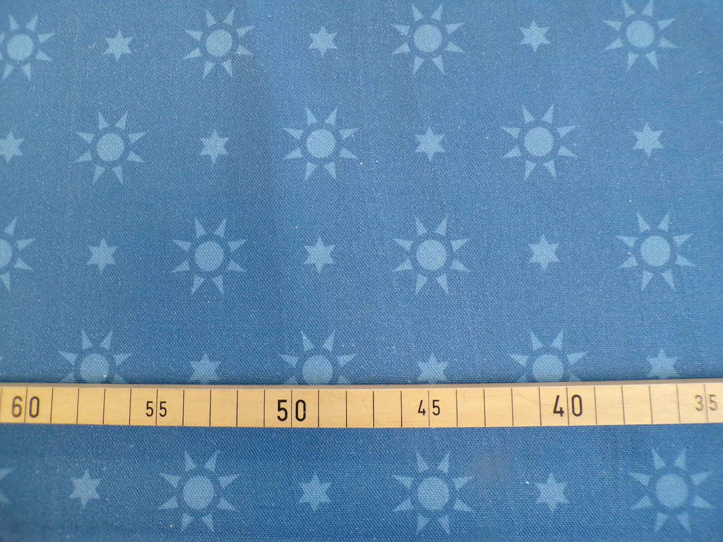 Halbpanama, Baumwolle, Meterware, Sterne, blau/hellblau, Taschenprojekte, Kissen, Tischdecken