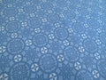 Halbpanama, Baumwolle, Meterware, "Schnee 4", blau/hellblau, Kreise, geometrisch Muster, für Taschenprojekte, Kissen, Tischdecken, Trachten