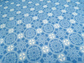 Halbpanama, Baumwolle, Meterware, "Schnee 3", blau/weiß/hellblau, geometrisch, Kreise, für Taschenprojekte, Tischdecken, Hosen, Dirndl, Kissen