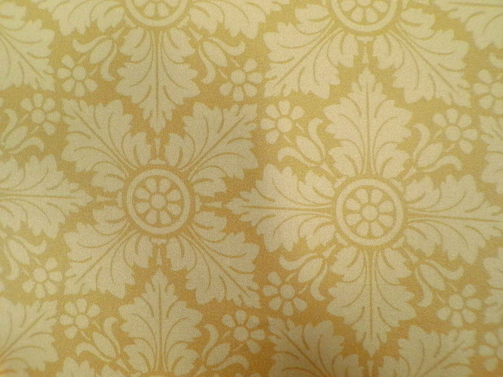 Tischdecke, Weihnachten, festlich, Baumwollsatin, Makosatin, Meterware, Eiskristall, Goldbraun/Ocker