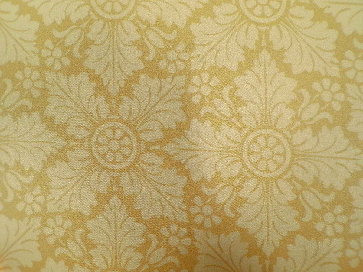 Tischdecke, Weihnachten, festlich, Baumwollsatin, Makosatin, Meterware, Eiskristall, Goldbraun/Ocker