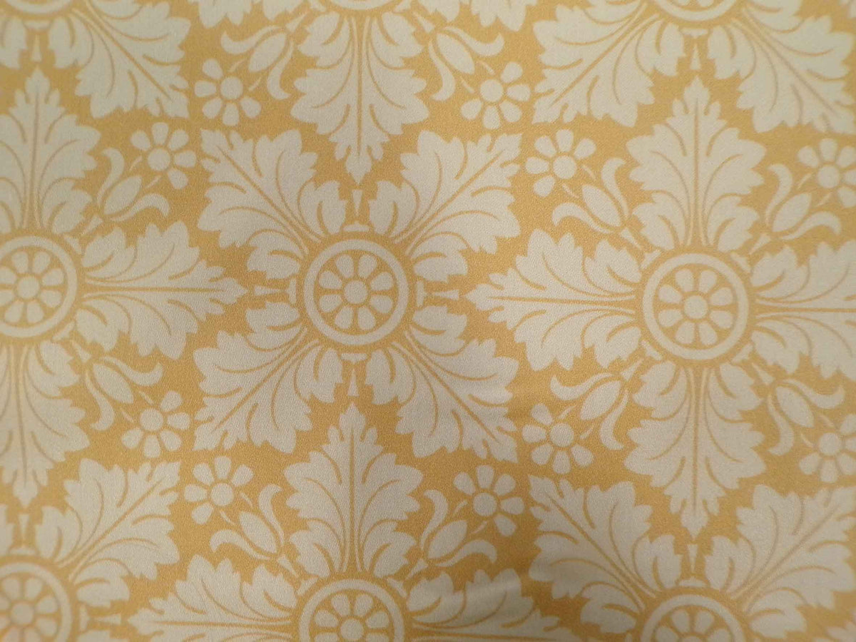 Tischdecke, Weihnachten, festlich, Baumwollsatin, Makosatin, Meterware, Eiskristall, Ocker/Vanille