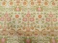 Mako sateen fabric by the metre, Bauerngarten design, “Spring Magic” colourway (vanilla yellow), flowers, Victorian, Gründerzeit, pink, brown, green, floral, cotton sateen, traditional costume, dirndl, bed linen,