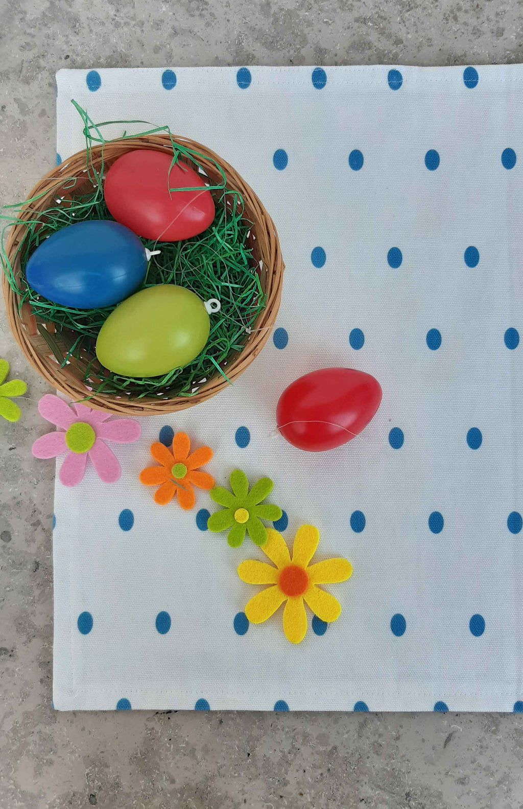 Placemat / Table mat, Christmas/Easter, White, 50 x 35 cm, Reversible, Cotton Fabric