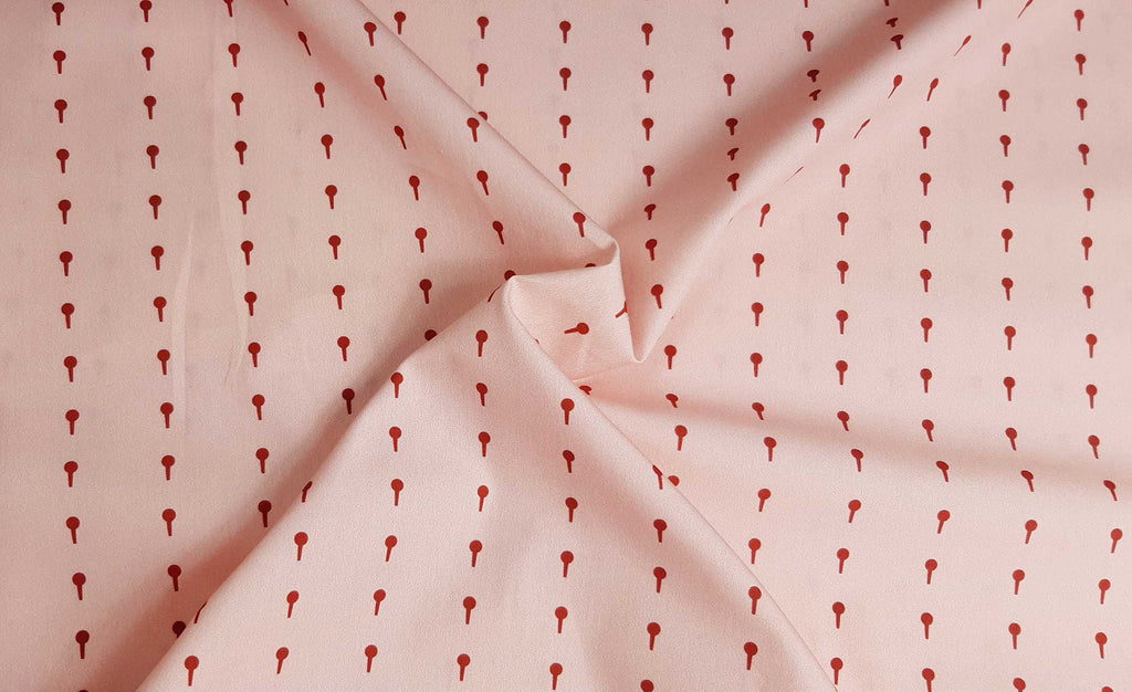 Popeline, Meterware, Baumwollstoff, Motiv Griffel, rosa-dunkelrot, bio, GOTS, Webware, Futtestoff, Blusenstoff, Hemden, Baby, Trachten, Dirndl, Patchworkstoff