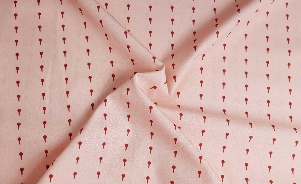 Popeline, Meterware, Baumwollstoff, Motiv Griffel, rosa-dunkelrot, bio, GOTS, Webware, Futtestoff, Blusenstoff, Hemden, Baby, Trachten, Dirndl, Patchworkstoff