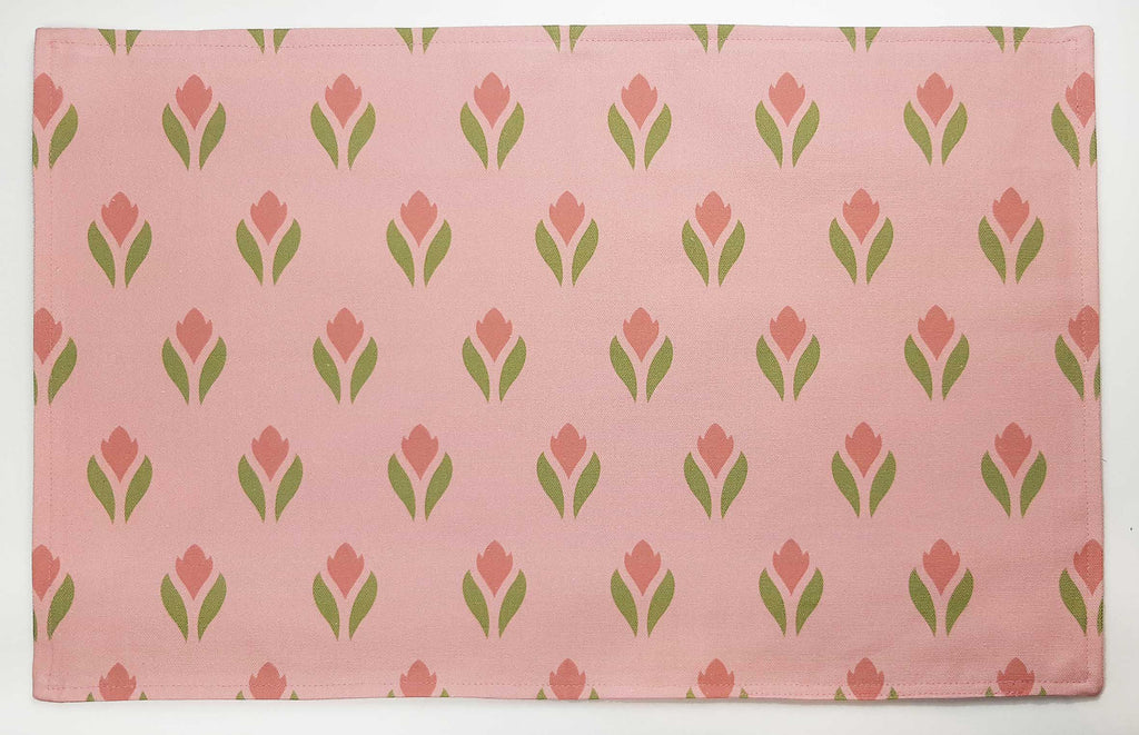 Tischset/Platzset, 50 x 35cm, zum Wenden, Krokusmotiv, Rosatöne