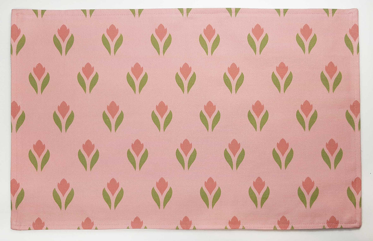 Tischset/Platzset, 50 x 35cm, zum Wenden, Krokusmotiv, Rosatöne