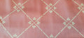Mako-Satin, Meterware, Motiv Raute, Altrosa-Vanille, rosa, hellgelb, geometrisch, Blume, Trachten, Dirndl, glänzender Baumwollsatin, Bettwäsche, Kleider