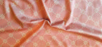 Mako-Satin, Meterware, Motiv Raute, Altrosa-Vanille, rosa, hellgelb, geometrisch, Blume, Trachten, Dirndl, glänzender Baumwollsatin, Bettwäsche, Kleider