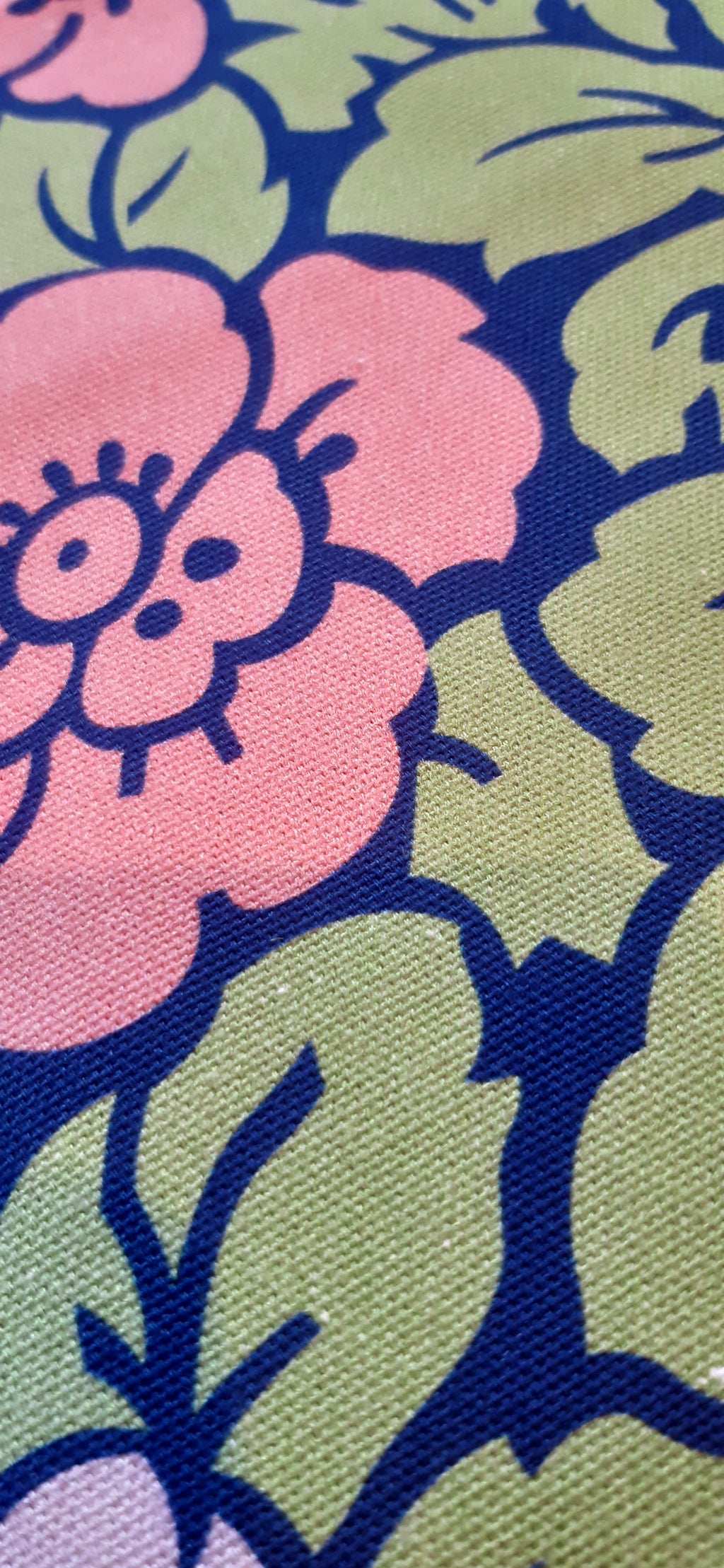 Tischläufer, 40cm breit, Baumwollstoff, Rosen, grün-rosa, zweifarbige Blüten, zwei Längen