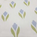 Half-width calico by the metre, crocus motif, white and light blue, cotton fabric, 200 g/m², Easter, spring, tulips, green, bag projects, cushions, tablecloths