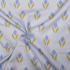 Half Panama by the metre, crocus motif, light blue-green, cotton fabric, 200g/m², Easter, ultramarine blue, tulips, spring, bag projects, cushions, tablecloths