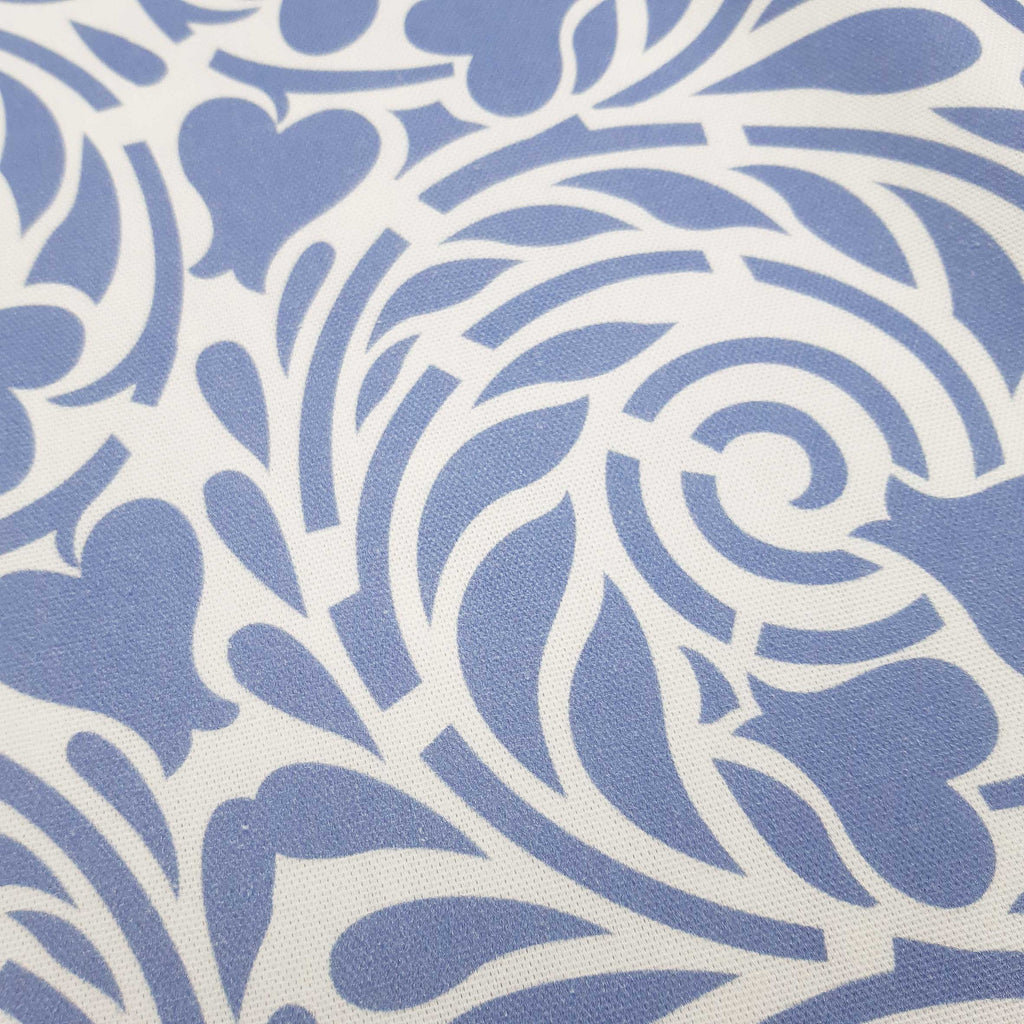 Halbpanama, Meterware, Baumwollstoff, Muster Rabenwiese, ultramarinblau, lavendel, Spirale Herzblume, Jugendstil, Taschen, Tischdecke, Kissen, Hosen, Trachten