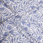 Halbpanama, Meterware, Baumwollstoff, Muster Rabenwiese, ultramarinblau, lavendel, Spirale Herzblume, Jugendstil, Taschen, Tischdecke, Kissen, Hosen, Trachten