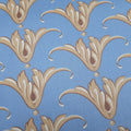 Mako satin fabric by the meter, cotton, “Tulip” pattern, dove blue and sand tones, lustrous cotton sateen, blue, sand, beige, light brown, dresses, traditional clothing, dirndls, bedding