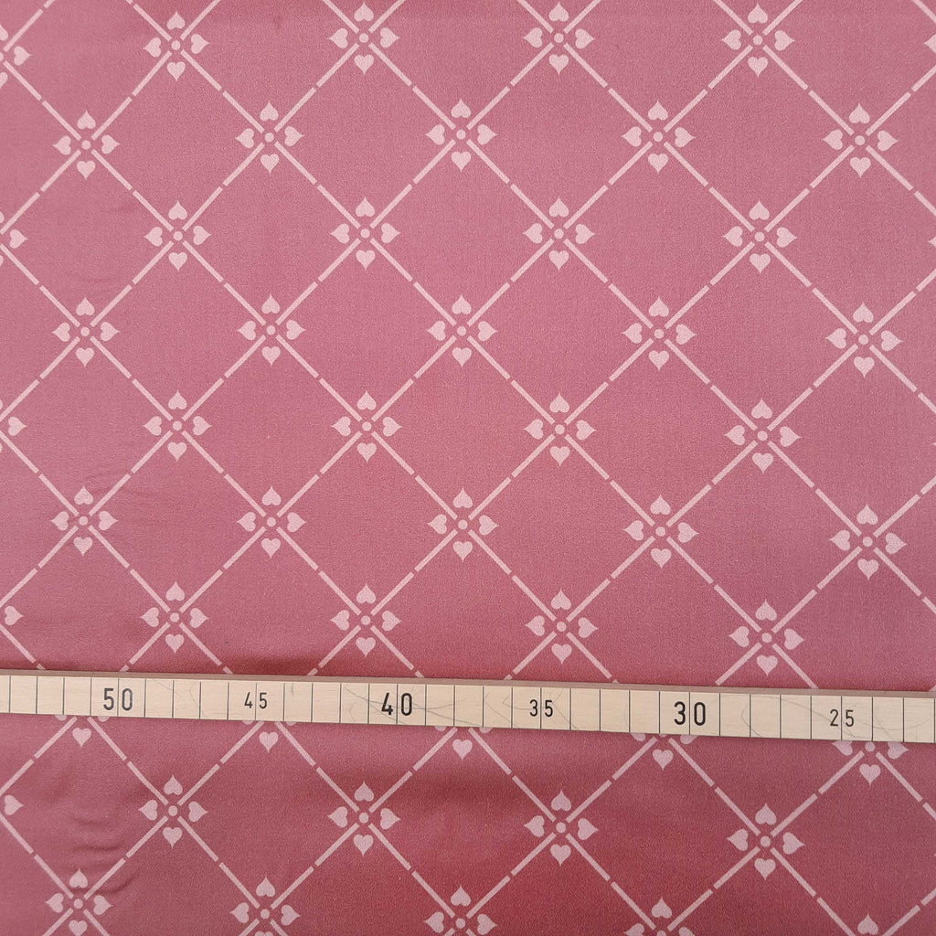 Mako satin fabric by the meter, cotton fabric, “Diamond” motif, wine-red colorway, Gründerzeit/Victorian-style pattern, geometric, floral, traditional costume, dirndl, shiny cotton satin bedding