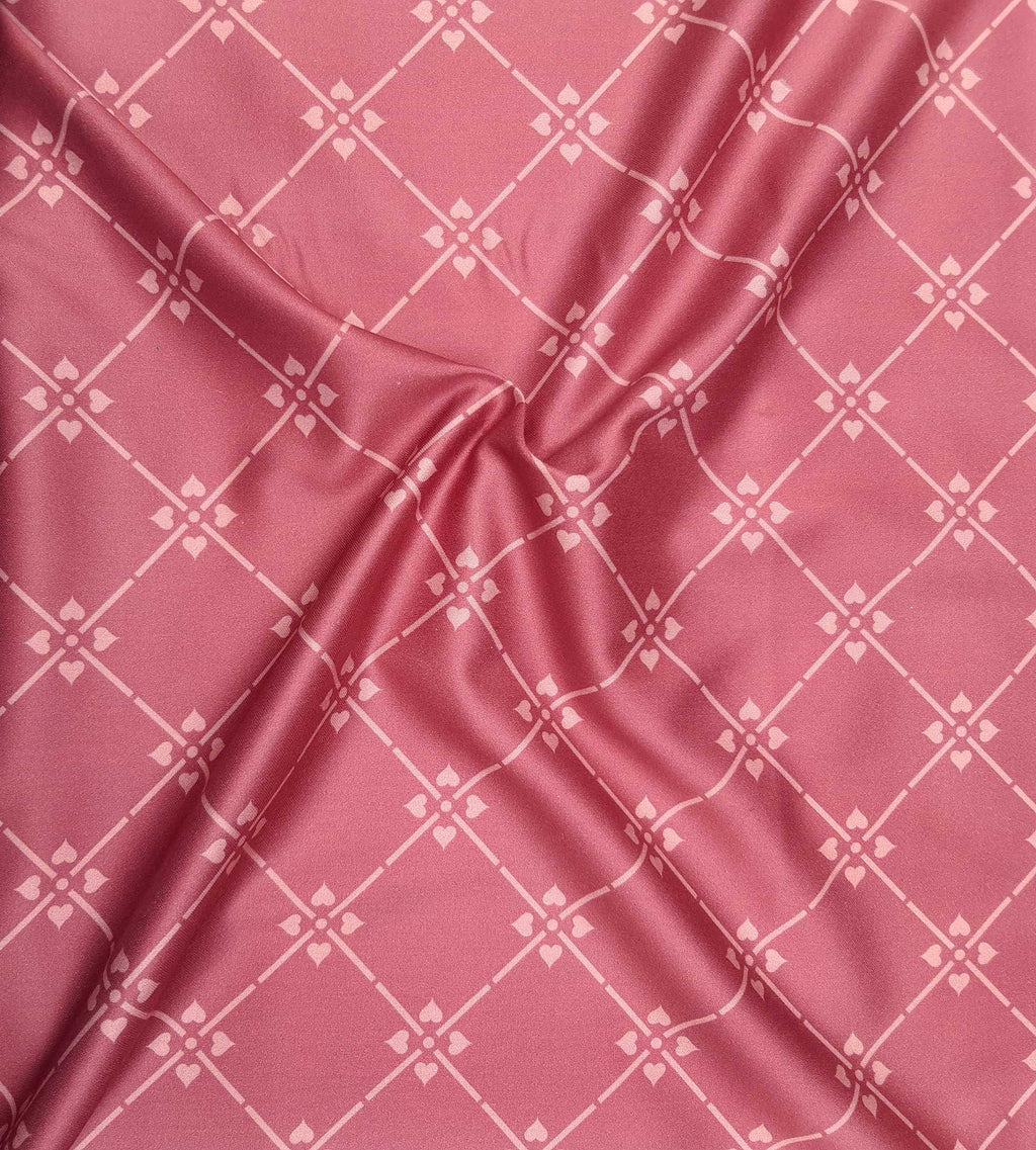 Mako satin fabric by the meter, cotton fabric, “Diamond” motif, wine-red colorway, Gründerzeit/Victorian-style pattern, geometric, floral, traditional costume, dirndl, shiny cotton satin bedding