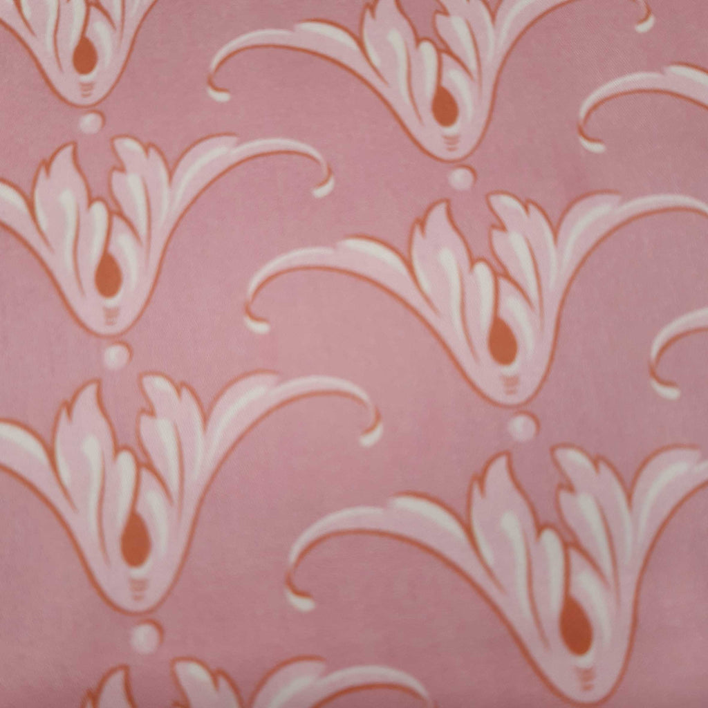 Mako sateen fabric by the metre, cotton, “Tulip” pattern, dusty pink/vanilla yellow, lustrous cotton sateen, traditional dirndls, bedding, dresses