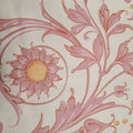 Mako-Satin, Meterware, Baumwolle,  Muster "Feldblume" in der Farbstellung "Barockgeflüster", Vanille-Altrosa-gelb, glänzender Baumwollsatin, Ranken, Blumen floral, Bettwäsche, Kleider