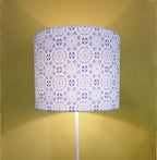 Lampenschirm, "Schneemuster", 15-20-30-40cm Durchmesser, Weiß/Blau, drei Größen, zylinderförmig
