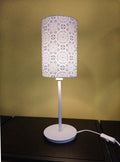 Lampshade, "Snow Pattern", 15-20-30-40cm diameter, White/Blue, three sizes, cylindrical
