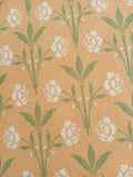 Half Panama, by the metre, cotton fabric, "Bay Window" motif, yellow with light green/vanilla yellow, Wilhelminian/Victorian pattern, traditional costumes, dirndl, tablecloth, bags