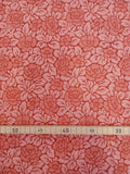 Popeline, Baumwollstoff, GOTS, bio, Meterware, Rosenmuster, lachsfarbig-rot-dunkelrot, Webware, Blusen- und Hemdenstoff, Futterstoff, Trachten, Patchwork