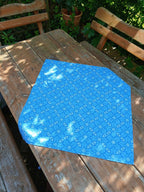 Quadratische Tischdecke,  Mitteldecke, 75x75cm, Blau-jeansblau-hellblau, Baumwollstoff, "Eiskristall 3"