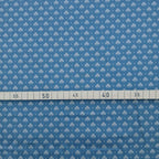 Mako sateen, fabric by the metre, “Clover” pattern, navy blue/gray, 160 cm, cotton sateen, blouse, shirt, bed linen, shiny, scattered pattern, lily