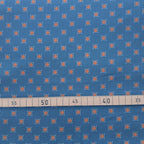 Mako sateen fabric by the metre, “Rhombus” pattern, dark blue/brick red/grey, 160 cm, cotton sateen, blouse/shirt/bedding, shiny cotton sateen