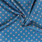 Mako sateen fabric by the metre, “Rhombus” pattern, dark blue/brick red/grey, 160 cm, cotton sateen, blouse/shirt/bedding, shiny cotton sateen