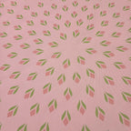 Quadratische Tischdecke,  Mitteldecke, 75x75cm, rosa/lachs/hellgrün Baumwollstoff, Krokus Tulpen
