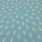 Square tablecloth, table topper, 75 x 75 cm, turquoise, pale blue, light green, cotton fabric, crocuses, tulips