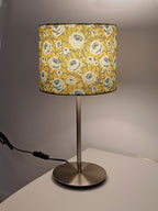 Lampshade, roses, navy-aqua-green, 20cm diameter, cylindrical, "Path to the Tower" pattern, 16cm high, table lamp