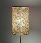 Lampshade, roses, navy-red-green, 15cm diameter, cylindrical, "Path to the Tower" pattern, 23cm high, table lamp