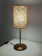 Lampshade, roses, navy-red-green, 15cm diameter, cylindrical, "Path to the Tower" pattern, 23cm high, table lamp