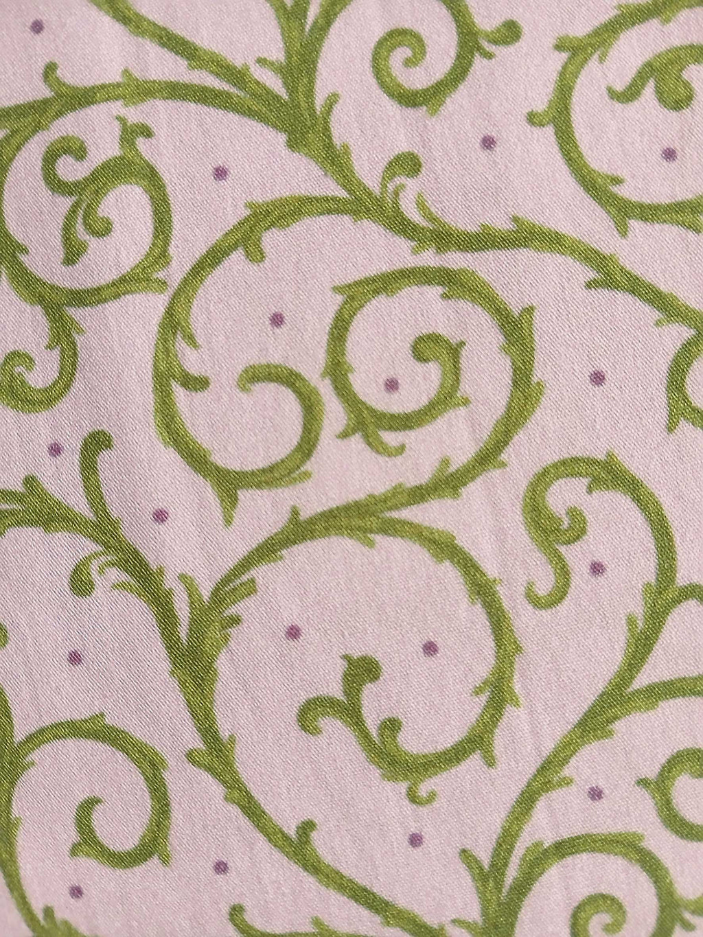 Popeline, Meterware, Baumwollstoff, GOTS, bio, Motiv Dornenhecke, rosa-grün, violette Pünktchen, Webware, Futterstoff, Blusenstoff, Hemdenstoff, Trachten, Dirndl, Patchwork