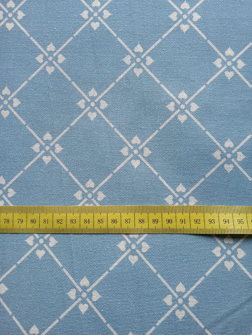 Half Panama, by the metre, dove blue-woolly white, cotton fabric, "Diamond 09" pattern, 160cm wide, geometric cruciform, for bags, traditional costumes, cushions, trousers
