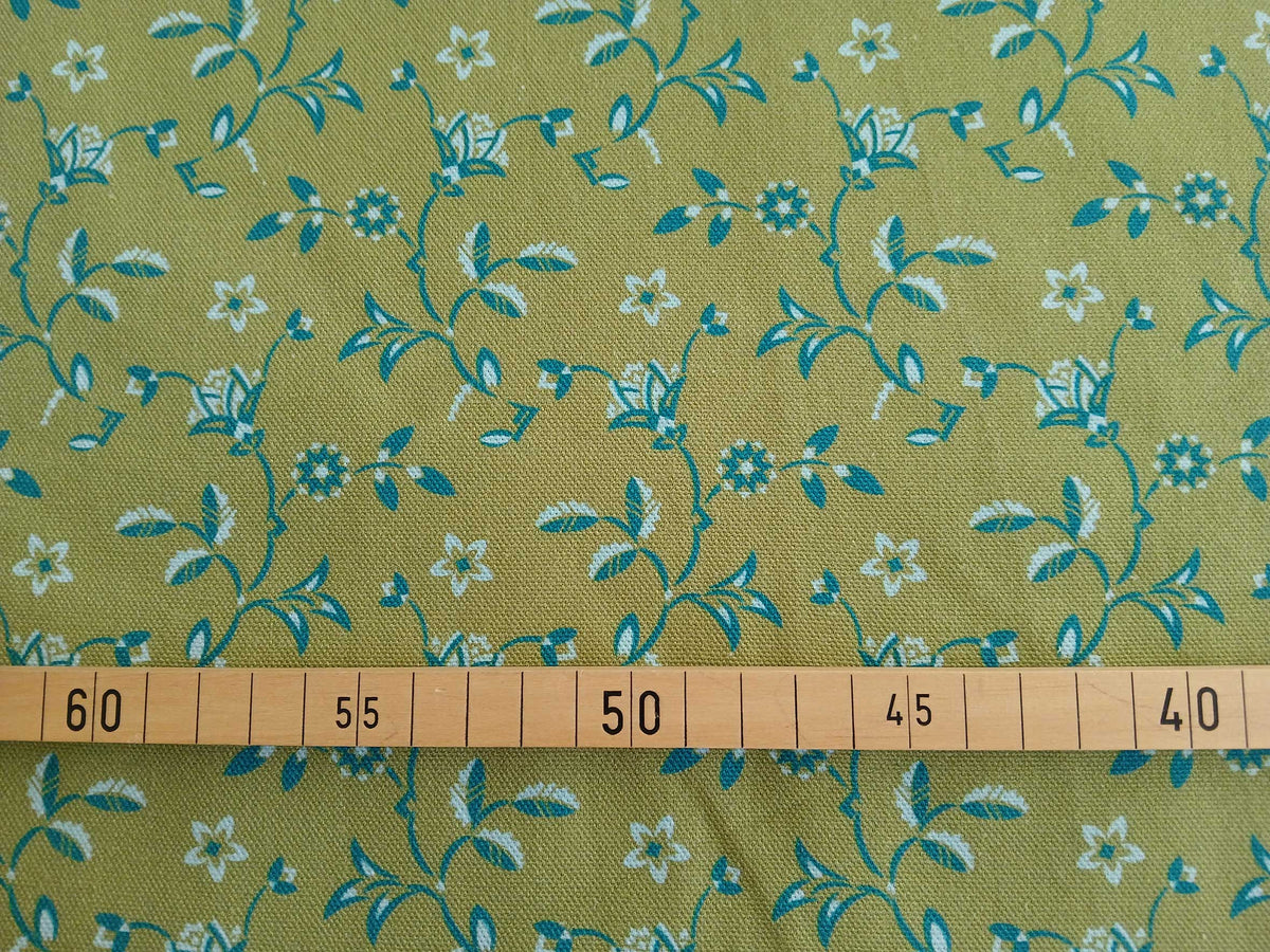Popeline, Baumwollstoff, Meterware, Disteln, pistaziengrün/grün/vanille, GOTS, bio, Webware, Blusenstoff, Hemdenstoff, Trachten, Patchwork, Dirndl